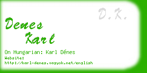 denes karl business card
